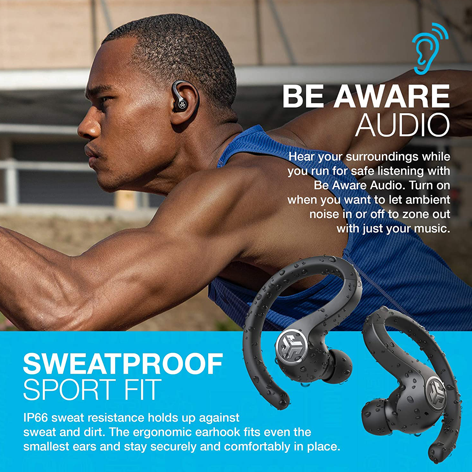 Buy JLab JBuds Air Sport IEUEBJBAIRSPRTRBLK TWS Earbuds IP66